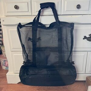 Black Mesh Beach Bag